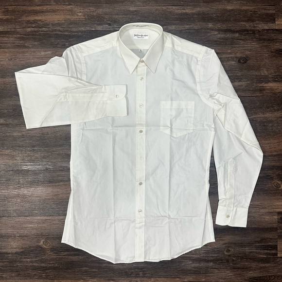 YSL Saint Laurent Men’s Casual Button Up Luxury Dress Shirt Size 15 / 32-33 NEW - Picture 2 of 4